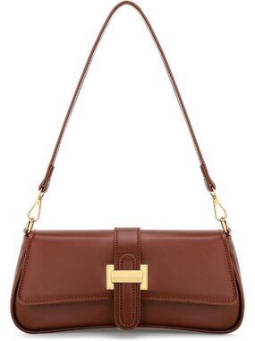 〽️Women's Brown Small Hobo Vegan Leather Mini Retro Zipper Clutch Crossbody Bags